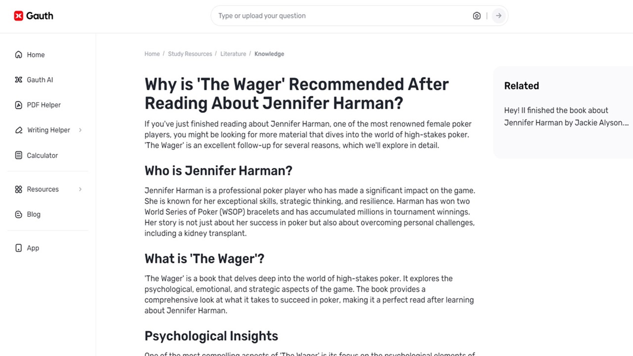 How Gauth Enhances Understanding of The Wager Through Detailed Book Analysis